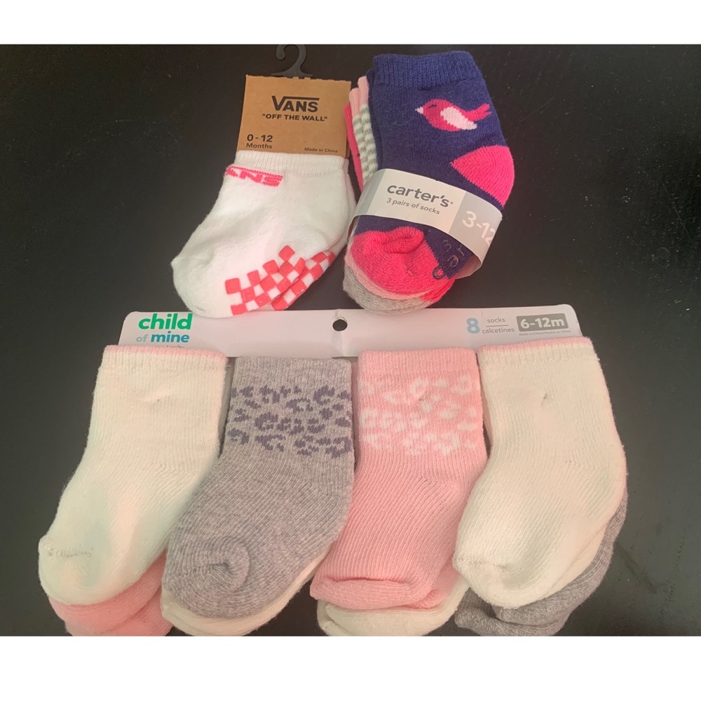 Brand new Baby Girls 3 Pack Carters Socks